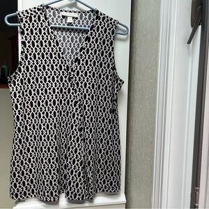 Dana Buchman Black/Tan/Cream Blouse - Size S - NWOT